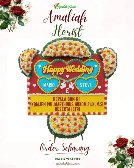 Papan Bunga Pernikahan Bundah
